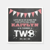サッカーのオールスターボール2nd誕生日 スタンダードカクテルナプキン (正面)