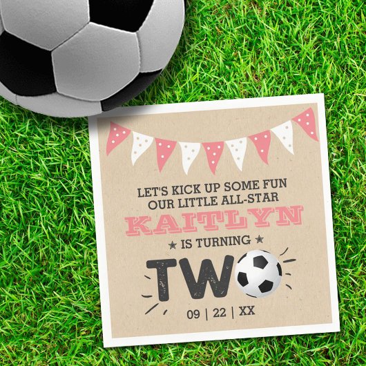 サッカーのオールスターボール2nd誕生日 スタンダードカクテルナプキン