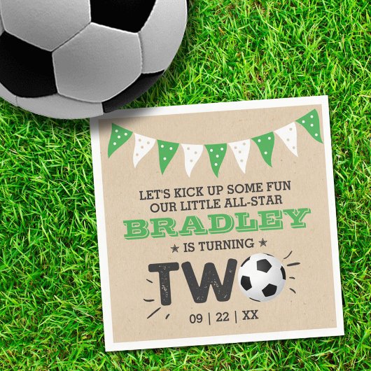 サッカーのオールスターボール2nd誕生日 スタンダードカクテルナプキン