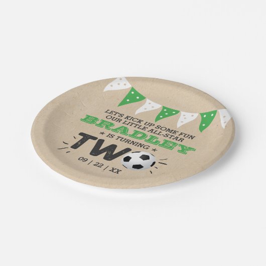 サッカーのオールスターボール2nd誕生日 ペーパープレート (アングル)