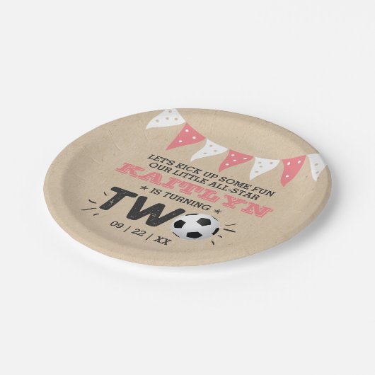 サッカーのオールスターボール2nd誕生日 ペーパープレート (アングル)