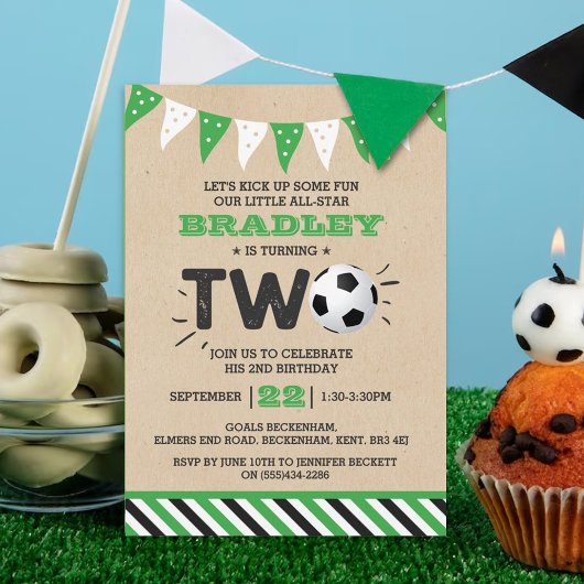 サッカーのオールスターボール2nd誕生日 招待状