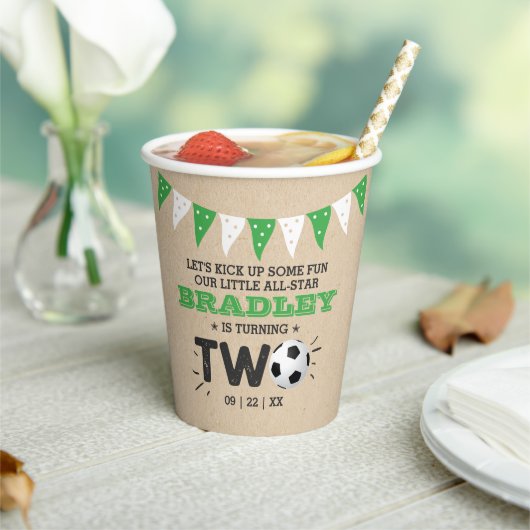 サッカーのオールスターボール2nd誕生日 紙コップ (インサイチュ)