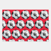 サッカーのカスタムのモノグラム名がラップ紙 ラッピングペーパーシート (正面3)