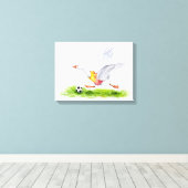 サッカーのガチョウ キャンバスプリント (インサイチュ (ウッドフロア))