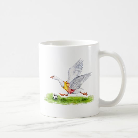 サッカーのガチョウ コーヒーマグカップ (右)