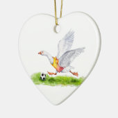 サッカーのガチョウ セラミックオーナメント (左)