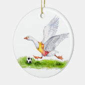 サッカーのガチョウ セラミックオーナメント (左)