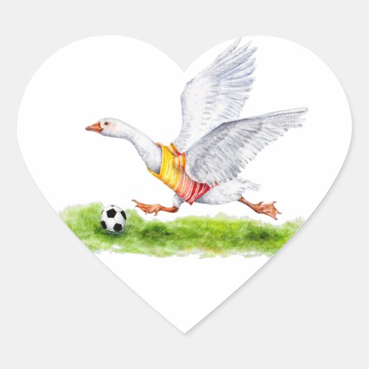 サッカーのガチョウ ハートシール (正面)