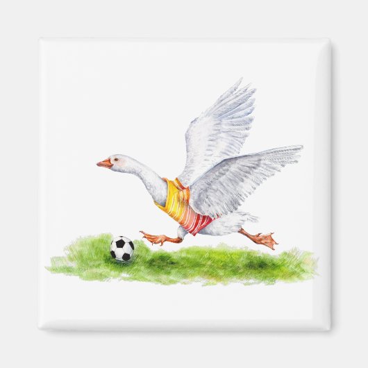 サッカーのガチョウ マグネット (正面)