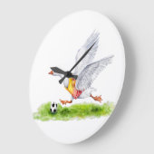 サッカーのガチョウ ラージ壁時計 (傾斜)