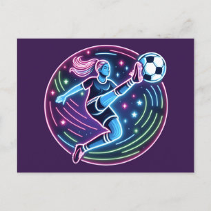 サッカーのガールプレーヤー ポストカード