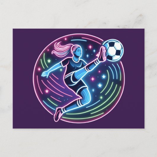 サッカーのガールプレーヤー ポストカード (正面)