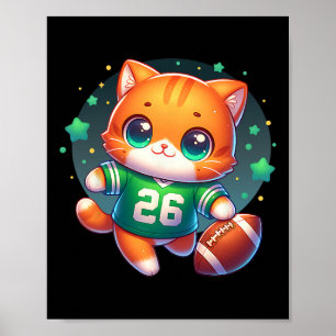 サッカーのキティ猫かわいい女の子Graphi ポスター