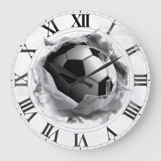 サッカーのギフトのアイディア ラージ壁時計 (正面)