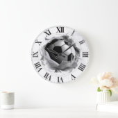 サッカーのギフトのアイディア ラージ壁時計 (ホーム)