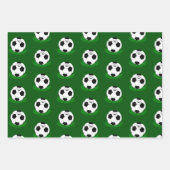 サッカーのギフト、サッカーのボール（名前と番号） ラッピングペーパーシート (正面3)