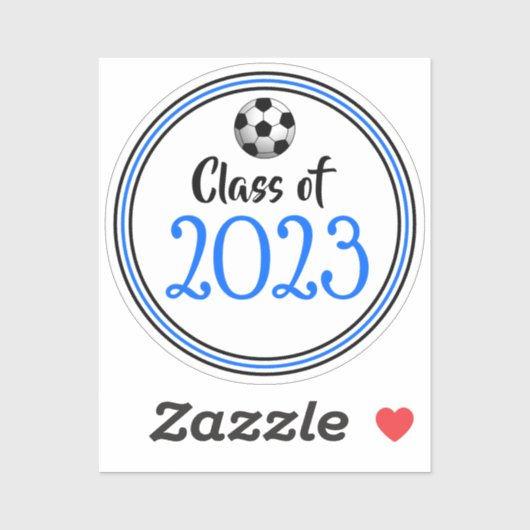 サッカーのクラス卒業(青と黒) シール (シート)