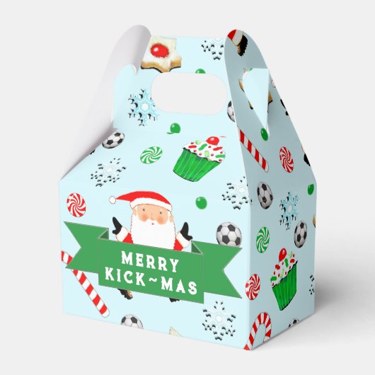 サッカーのクリスマスのお願い箱 フェイバーボックス (正面サイド)