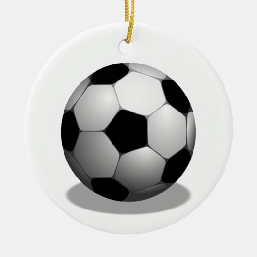 サッカーのクリスマスのオーナメント セラミックオーナメント (正面)