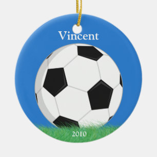 サッカーのクリスマスのオーナメント セラミックオーナメント