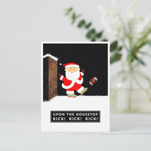 サッカーのクリスマスの休日のはがき シーズンポストカード (スタンド正面)