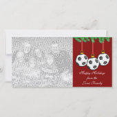 サッカーのクリスマスの写真カード シーズンカード (正面)