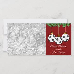 サッカーのクリスマスの写真カード シーズンカード
