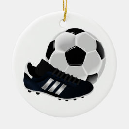 サッカーのクリスマスオーナメント セラミックオーナメント