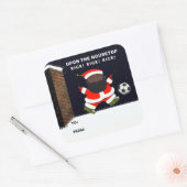 サッカーのクリスマスギフトタグ スクエアシール (封筒)
