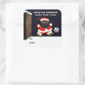 サッカーのクリスマスギフトタグ スクエアシール (バッグ)