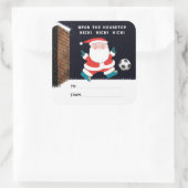 サッカーのクリスマスギフトタグ スクエアシール (バッグ)