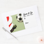 サッカーのクリスマスギフトタグ 長方形シール (封筒)