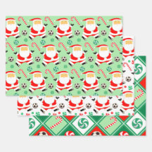 サッカーのクリスマスギフトラッピングペーパー