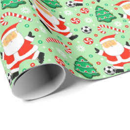 サッカーのクリスマスギフト包装紙 ラッピングペーパー
