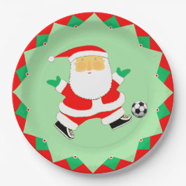 サッカーのクリスマスパーティー ペーパープレート