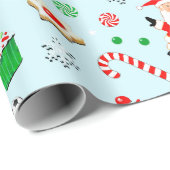 サッカーのクリスマスホリデーギフト ラッピングペーパー (ロールコーナー)