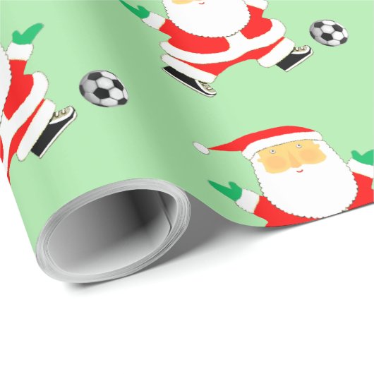 サッカーのクリスマス包装紙 ラッピングペーパー (ロールコーナー)