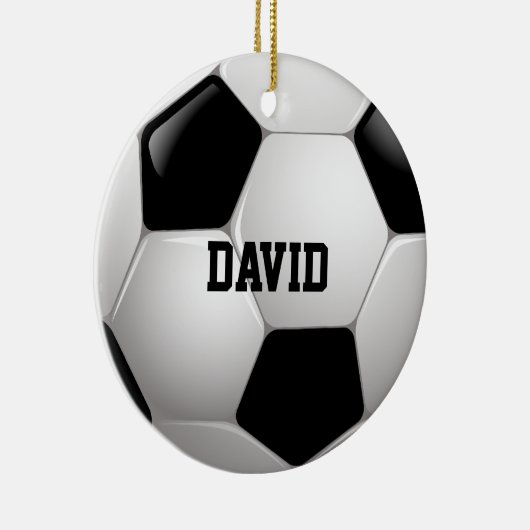 サッカーのクリスマス20XX | Personalizableのスポーツのギフト セラミックオーナメント (右)