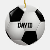 サッカーのクリスマス20XX | Personalizableのスポーツのギフト セラミックオーナメント (正面)