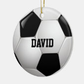 サッカーのクリスマス20XX | Personalizableのスポーツのギフト セラミックオーナメント (左)