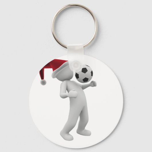 サッカーのクリスマス キーホルダー (正面)