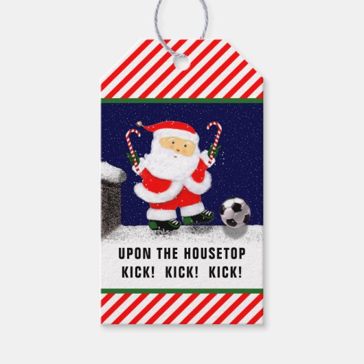 サッカーのクリスマス ギフトタグ (正面)