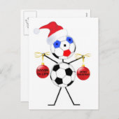 サッカーのクリスマス シーズンポストカード (正面/裏面)