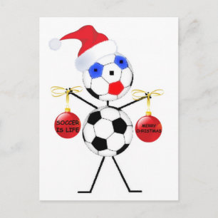 サッカーのクリスマス シーズンポストカード