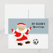 サッカーのクリスマス シーズンポストカード (正面/裏面)