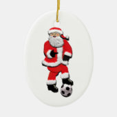 サッカーのクリスマス セラミックオーナメント (正面)