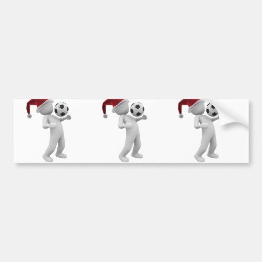 サッカーのクリスマス バンパーステッカー (正面)