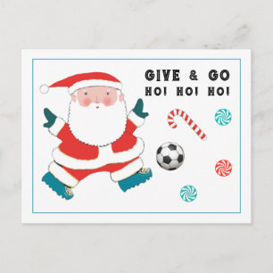 サッカーのクリスマス・ホリデーポストカード シーズンポストカード