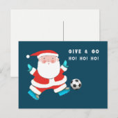 サッカーのクリスマス ホリデー ポストカード (正面/裏面)
